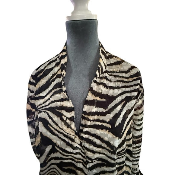Ruby Rd. Zebra Animal Print Button Down Shirt - Picture 3 of 9